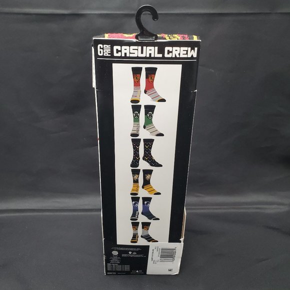 BN Harry Potter House Themed Unisex Colorful Crew Socks 6 pack Size 8-12 - Picture 4 of 6